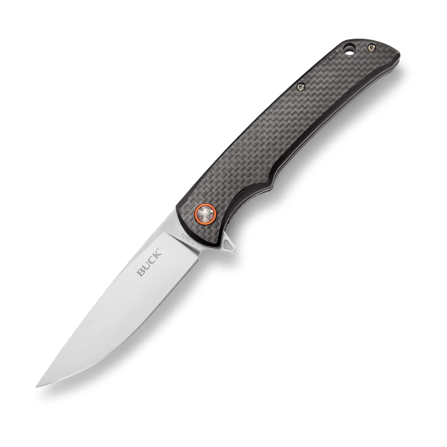 Buck Knives 259 Haxby Folding Ball Bearing Flipper Pocket Knife with Carbon Fiber Handle and Removable Clip