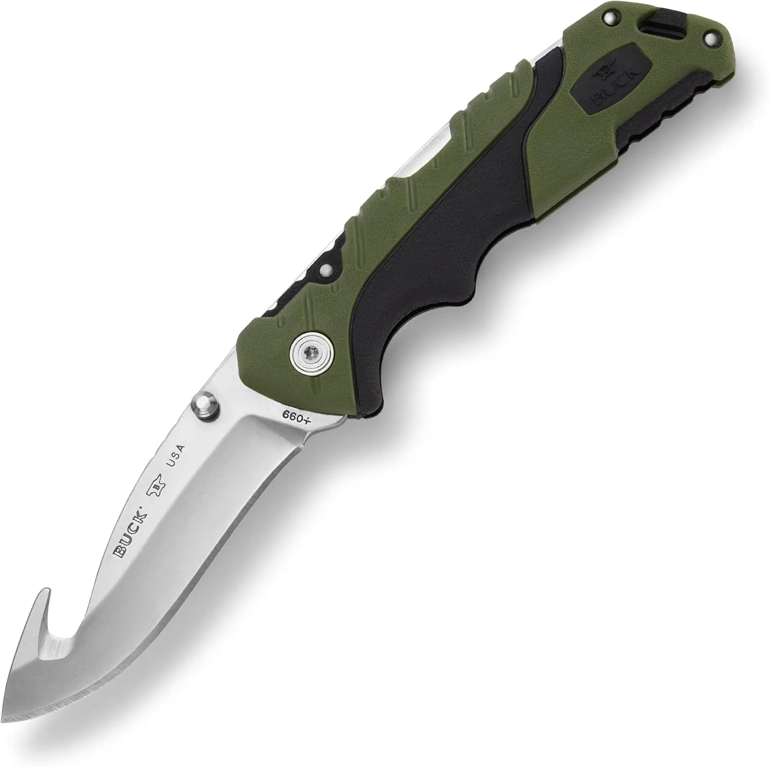 Buck Knives 660 Folding Pursuit Large Folding Hunting Knife with Guthook, 3-5/8" 420HC Steel Blade