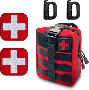Bundle Sale! Save 10% on First Aid Pouch (Red)   2 Packs Medic Cross Patch (Embroidered)
