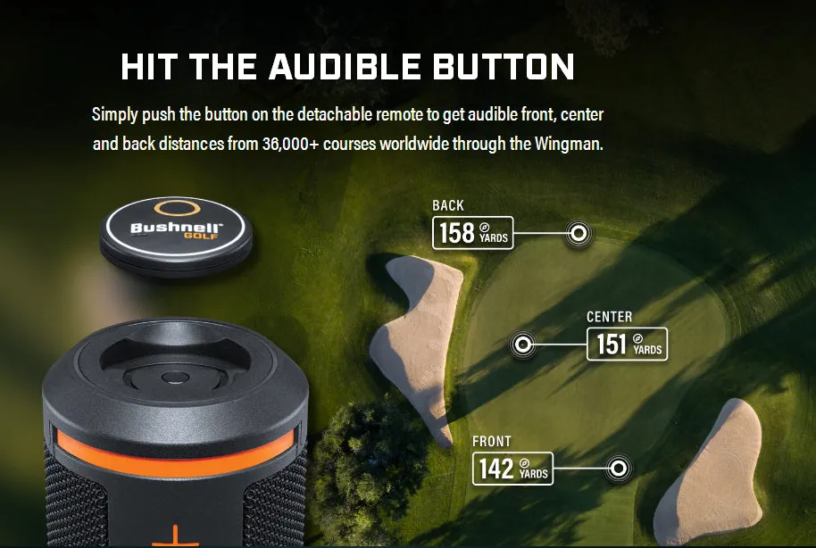 Bushnell Wingman GPS Bluetooth Speaker with Included Wearable4U Wall and Car Charger Adapters Bundle