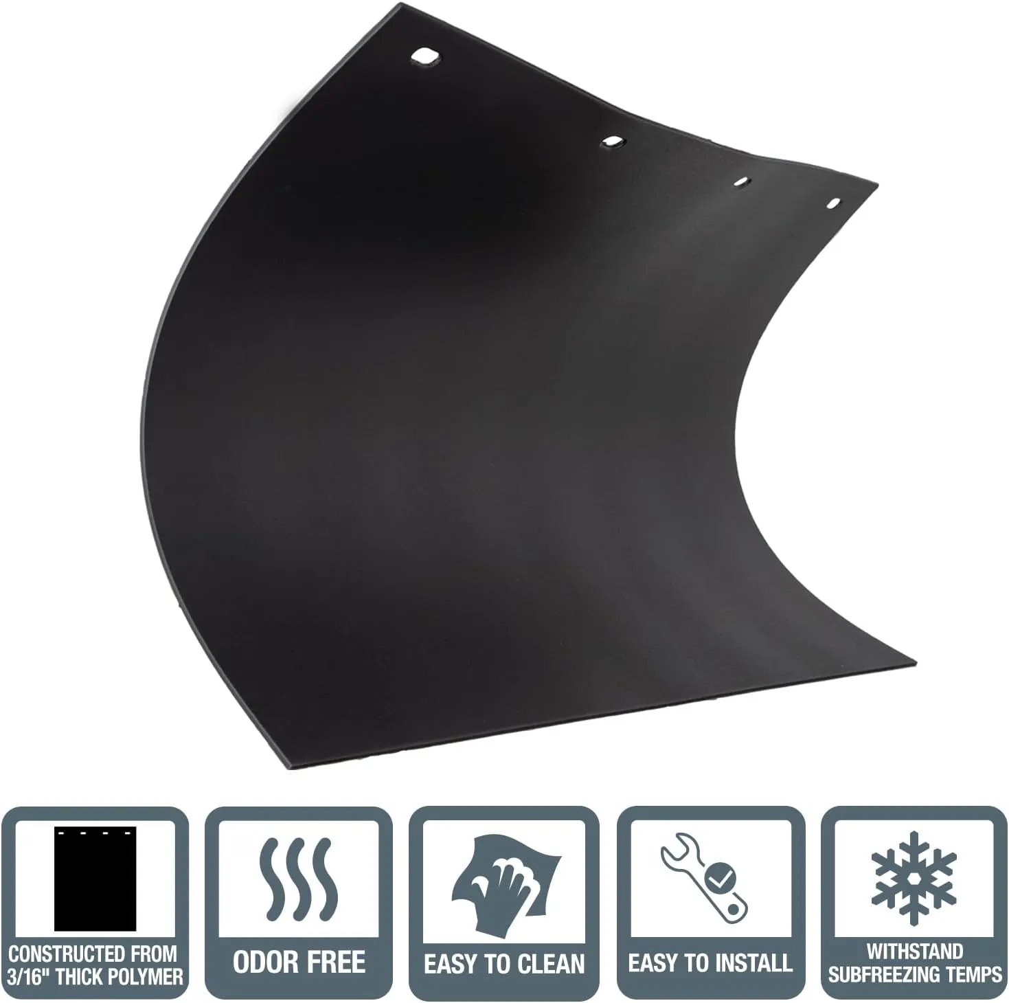 Buyers Products RC30PPB, 2 Pack, Super Durable Black Polymer Mudflaps 24x30 Inch, Mud Flaps are NOT Rubber