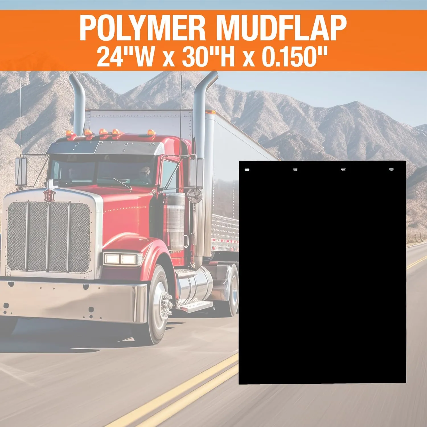 Buyers Products RC30PPB, 2 Pack, Super Durable Black Polymer Mudflaps 24x30 Inch, Mud Flaps are NOT Rubber