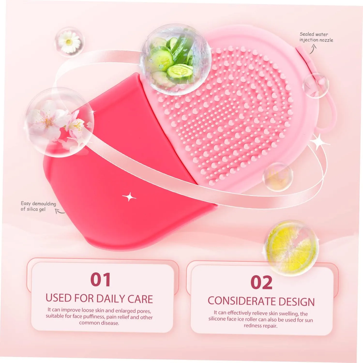 CANIGHT Silicone Roller for Face Massage Portable Facial Tool for Reducing Puffiness Skin Tightening and Soothing Relief for Home and Travel Use