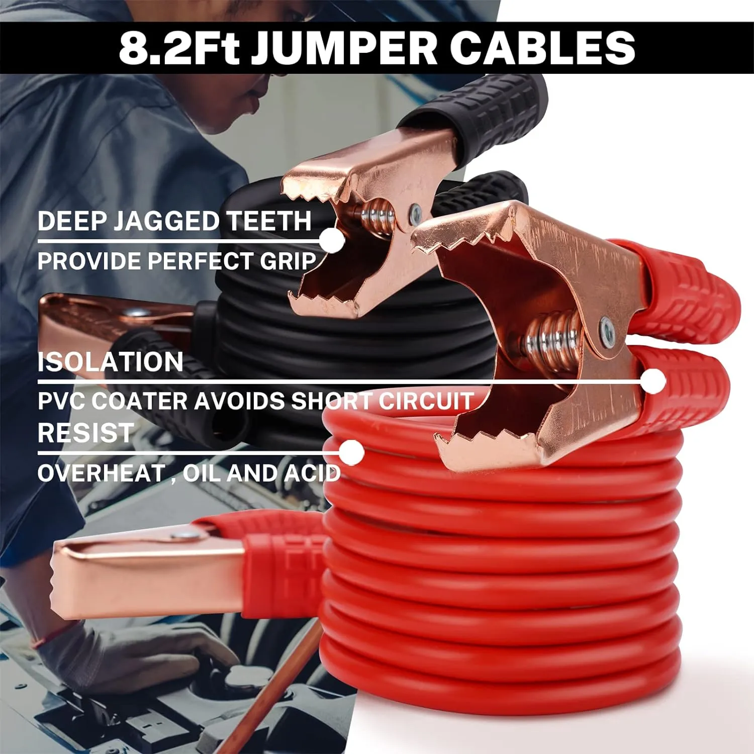 Car Roadside Emergency Kit with Battery Jumper Cables,Car Accessories for Men or Women,Automotive Safety Kit for Car,Vehicle, Truck or SUV,Gifts for Men or Him,Green