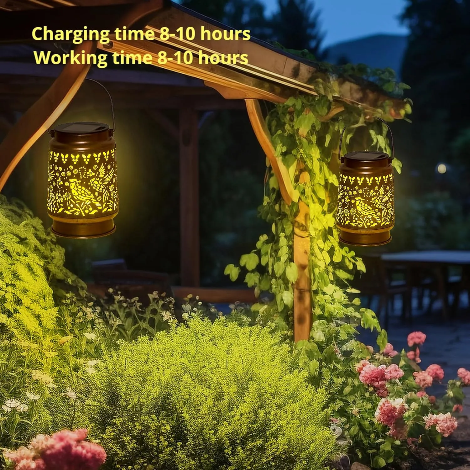 Cardinal Solar Lanterns Outdoor Waterproof Hanging, Fathers Day Gifts for Dad Men Mom Women, Metal Decorative LED Lanterns for Yard, Patio, Lawn, Tabletop, Pathway, Landscape, Garden Decor