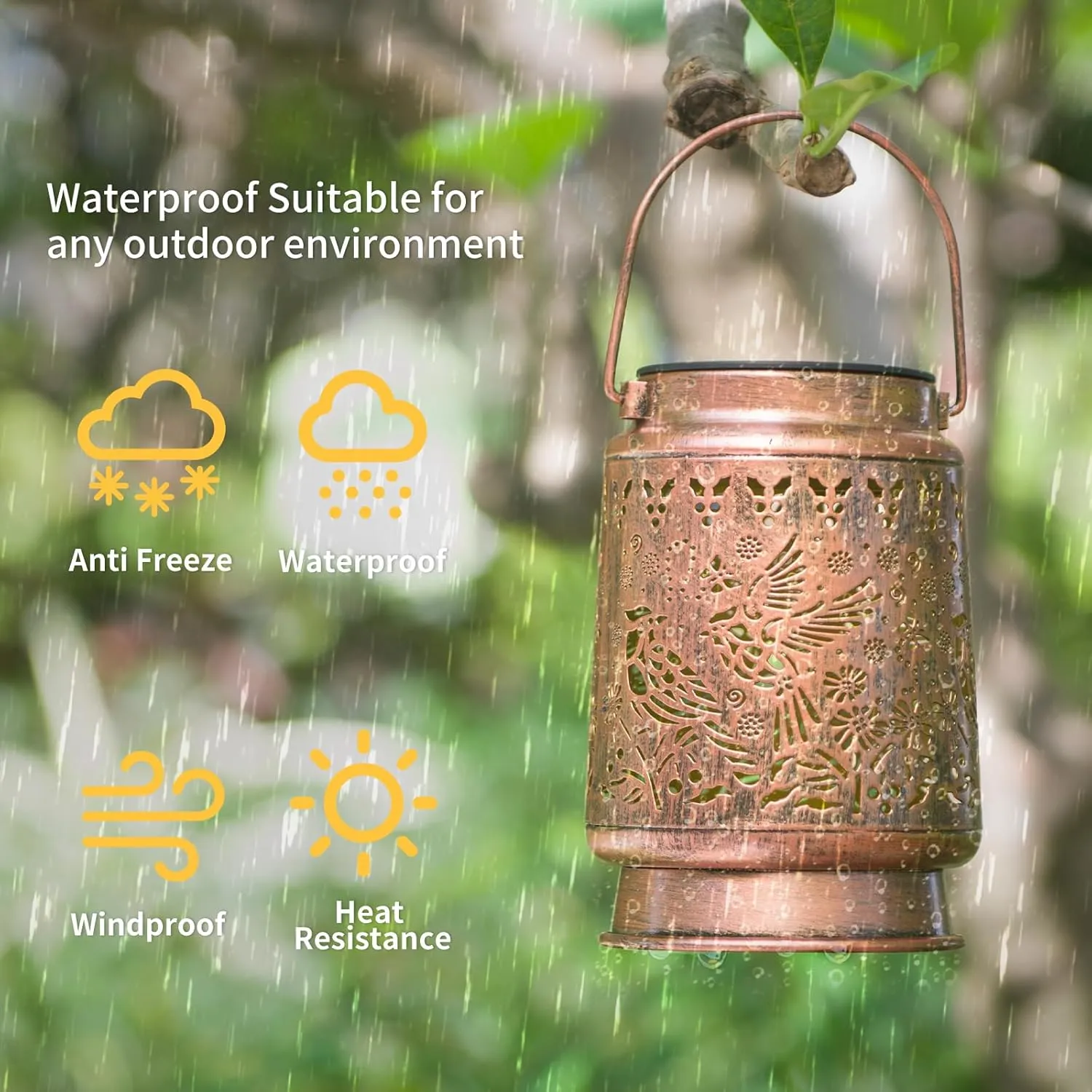 Cardinal Solar Lanterns Outdoor Waterproof Hanging, Fathers Day Gifts for Dad Men Mom Women, Metal Decorative LED Lanterns for Yard, Patio, Lawn, Tabletop, Pathway, Landscape, Garden Decor
