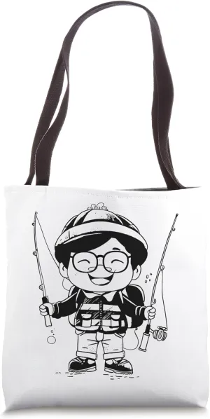 Cartoon Fishing Fisherman Hobby Tote Bag