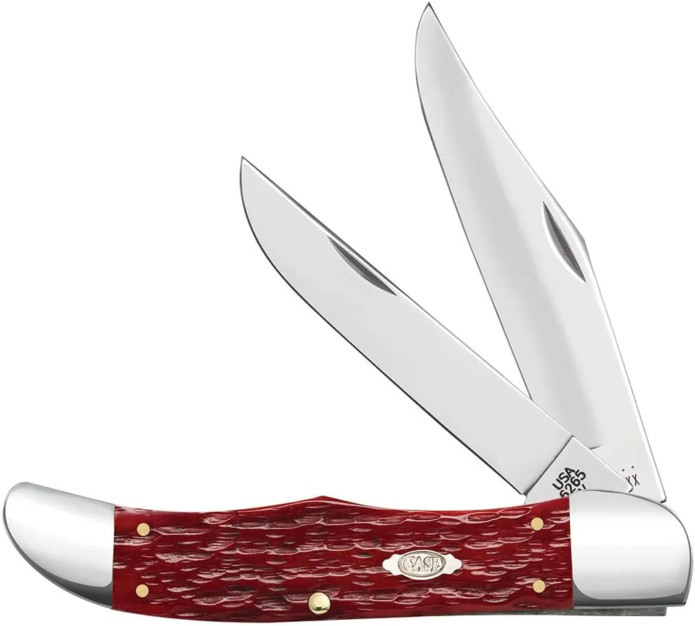Case XX WR POCKET KNIFE DARK RED BONE CS - PCH SEED JIG FOLDING HUNTER, ITEM 31960, LENGTH CLOSED 5 1/4 INCH (6265 CS)