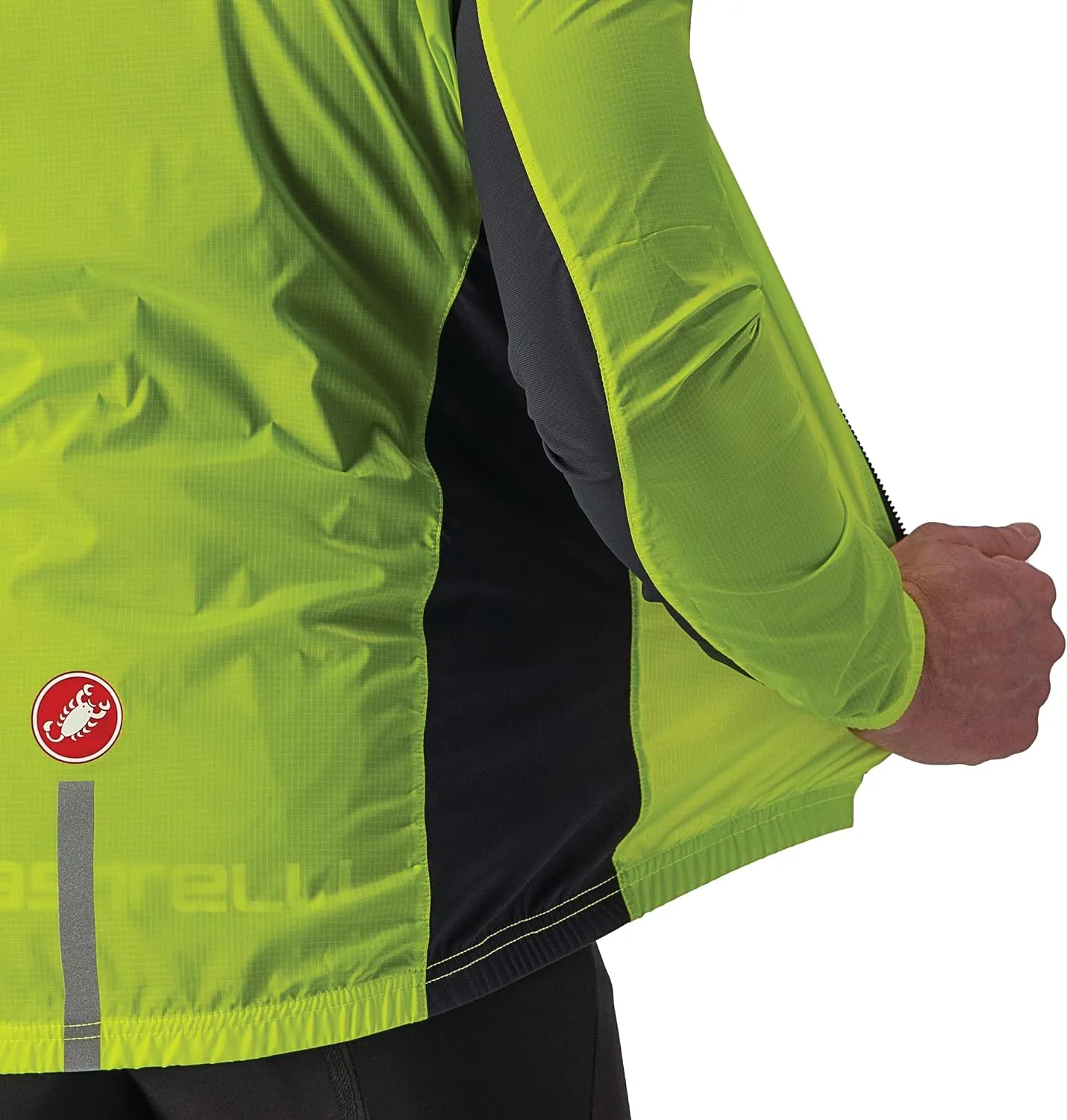 CASTELLI Men's Squadra Stretch Jacket, Windproof Zip Up Shell for Road Cycling