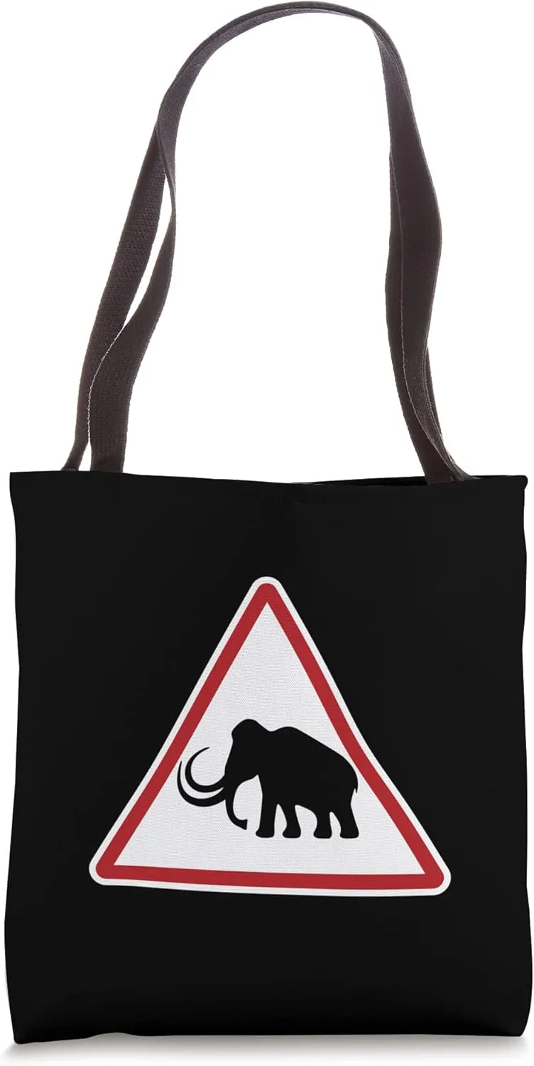Caution Woolly Mammoth Tote Bag