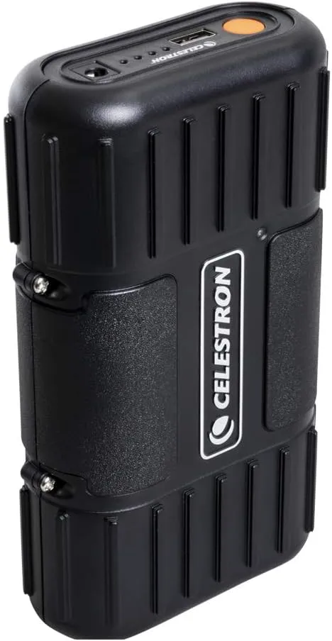 Celestron - PowerTank Lithium LT Telescope Battery – Rechargeable Portable 12V Power Supply for Computerized Telescopes - 8 Hour capacity/73.3 Wh - 1 USB Ports