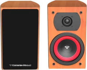 CERWIN-VEGA! Home Audio LA14C 4 inch 110 Watts 2-Way Bookshelf Speakers (Cognac)