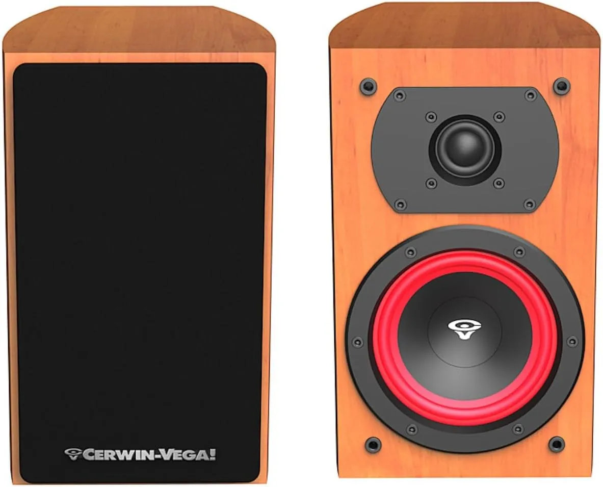 CERWIN-VEGA! Home Audio LA14C 4 inch 110 Watts 2-Way Bookshelf Speakers (Cognac)