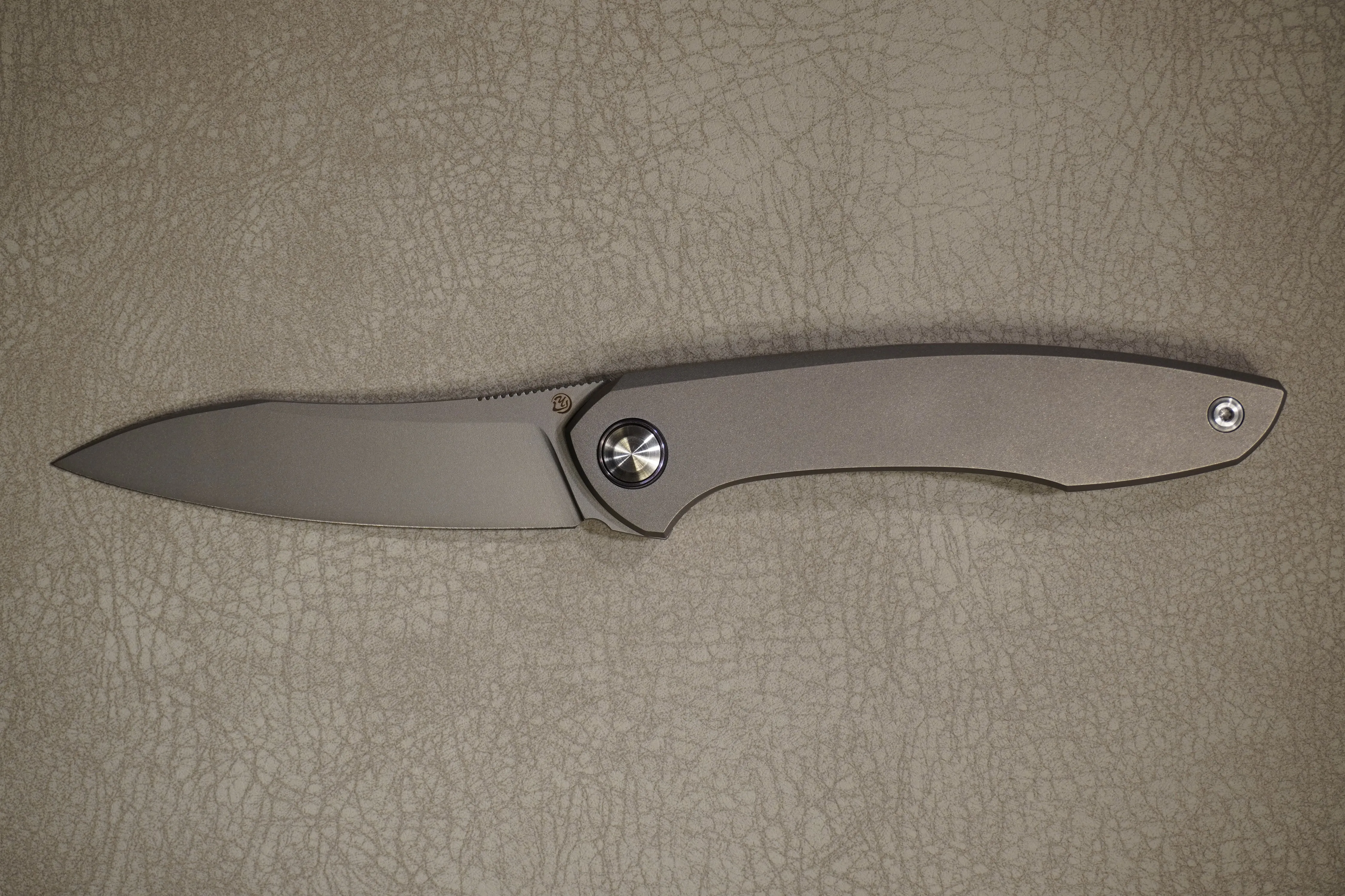 Cheburkov Knife Russian, Steel Elmax, Handle Gray Titanium