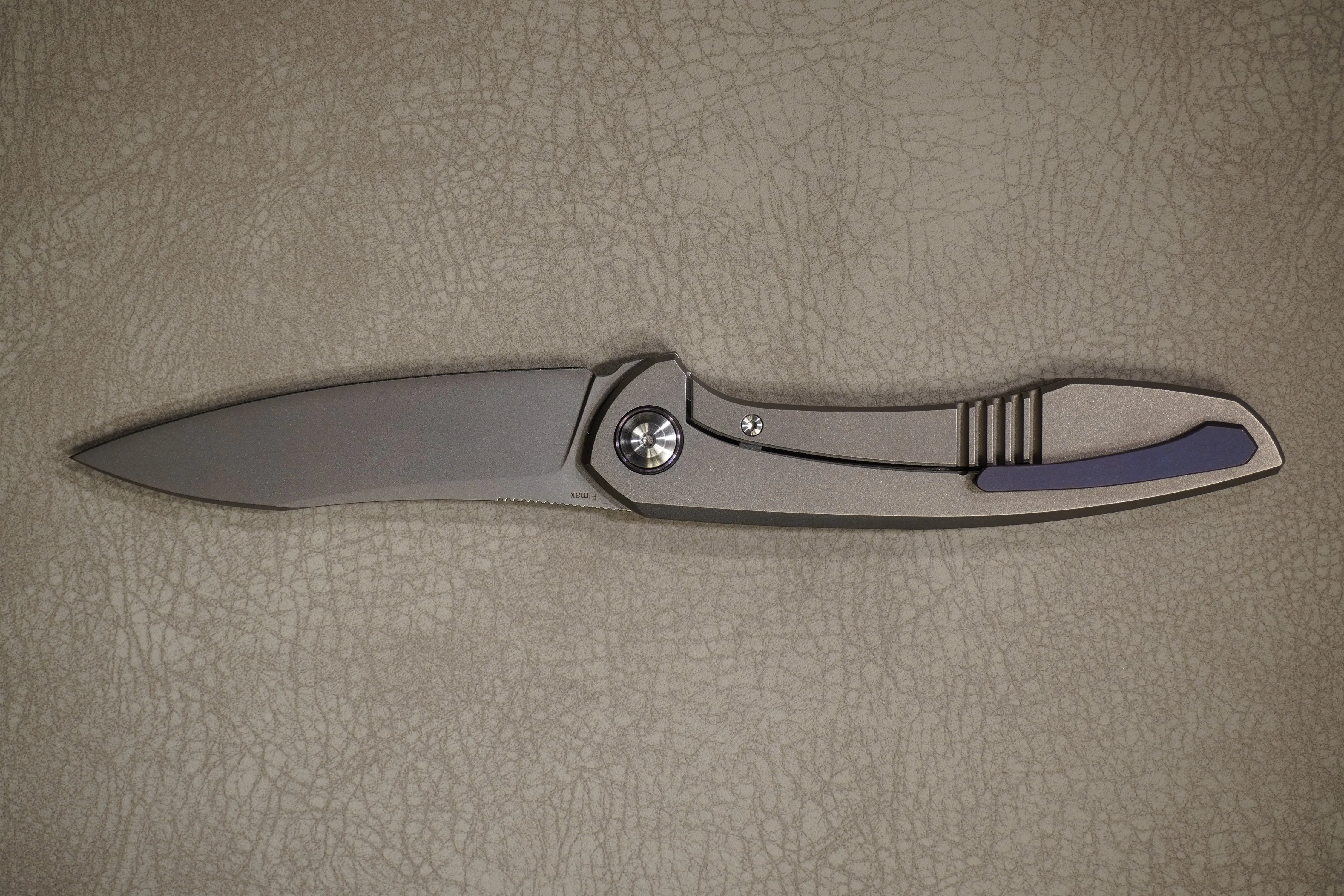Cheburkov Knife Russian, Steel Elmax, Handle Gray Titanium