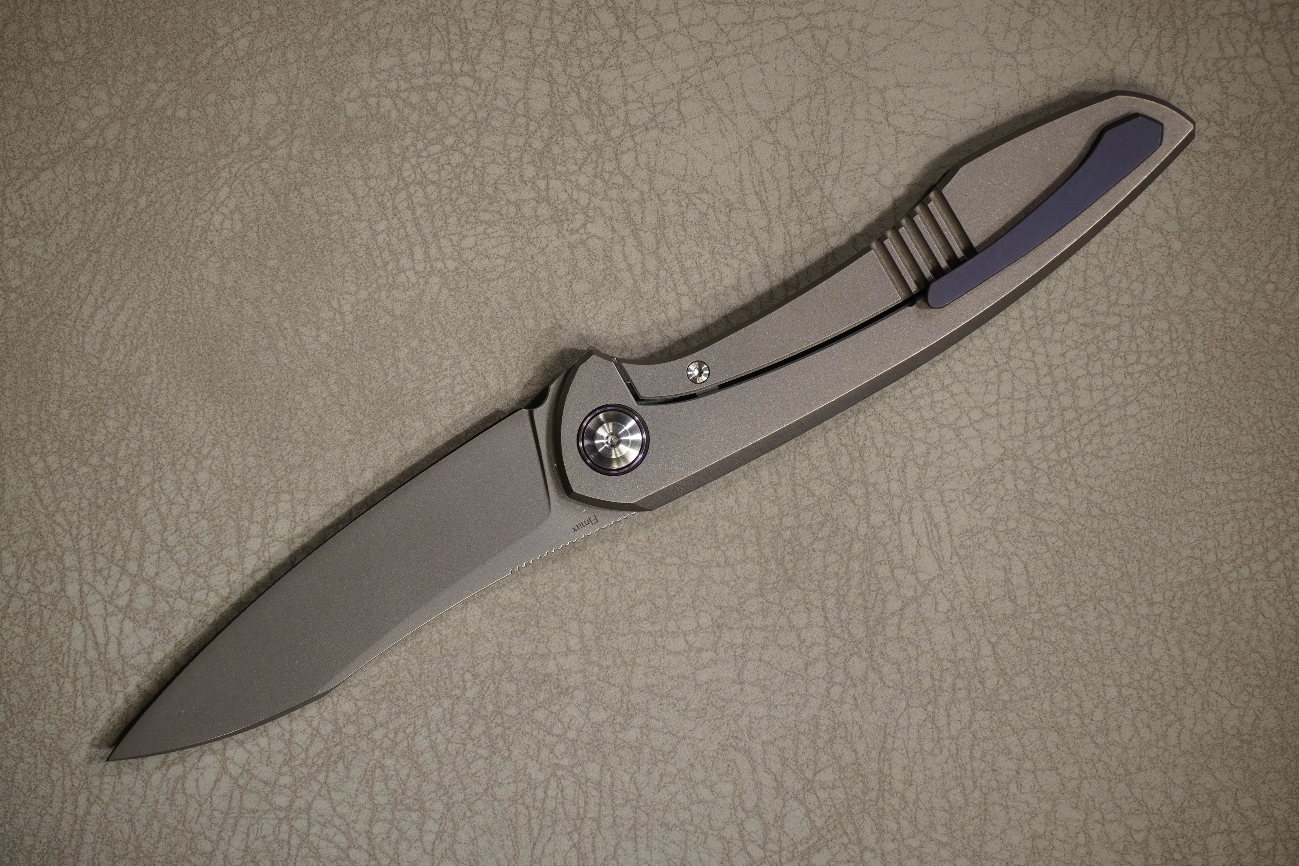 Cheburkov Knife Russian, Steel Elmax, Handle Gray Titanium
