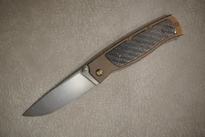 Cheburkov Knife Sparrow Large With Insert, Steel Elmax, Handle Black Carbon Bronze Titanium