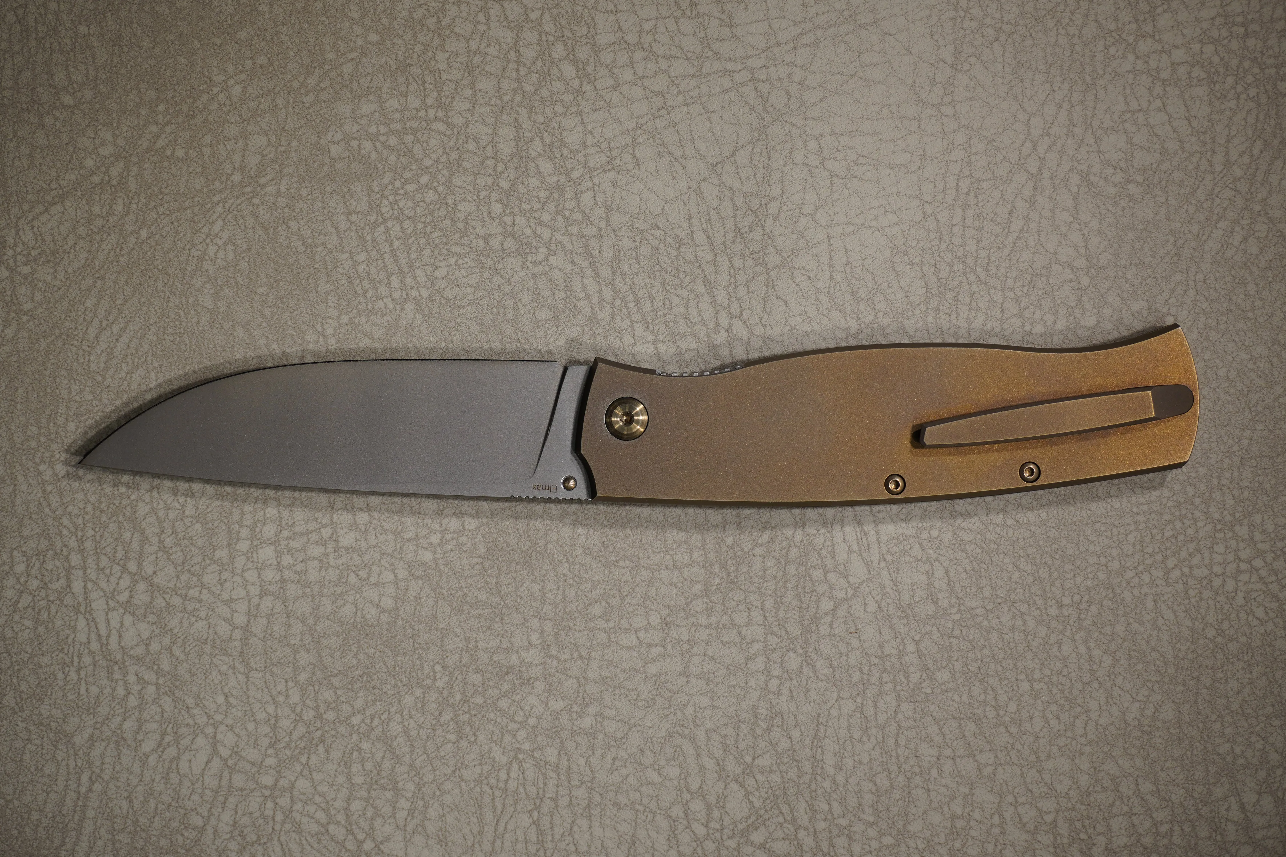 Cheburkov Knife Sparrow Large With Insert, Steel Elmax, Handle Black Carbon Bronze Titanium