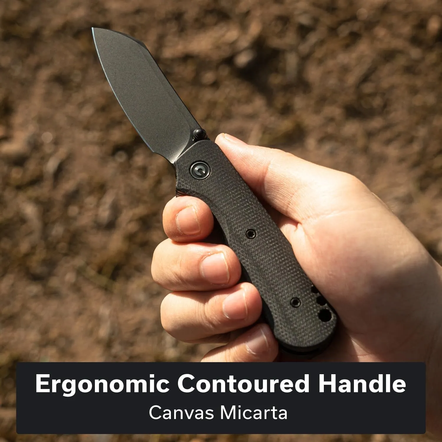 CIVIVI Crabby Pocket Knife, EDC Folding Knife for Men Women with Swedish 14C28N Blade Contoured Micarta Handle, Designed by Ken Onion Jr. C24055-3