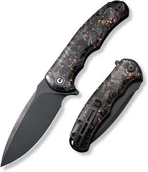 CIVIVI Folding Pocket Knife- Praxis Flipper Liner Lock Knife, 3.75" Black Stonewashed Blade, Reversible Clip for EDC Outdoor Use C803I