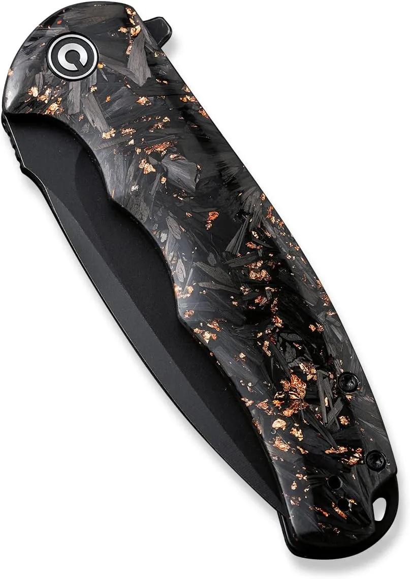 CIVIVI Folding Pocket Knife- Praxis Flipper Liner Lock Knife, 3.75" Black Stonewashed Blade, Reversible Clip for EDC Outdoor Use C803I