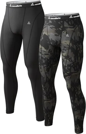 CL convallaria 1 2 4 Pack Mens Thermal Underwear Long Johns Compression Pants Athletic Leggings Base Layer Bottoms