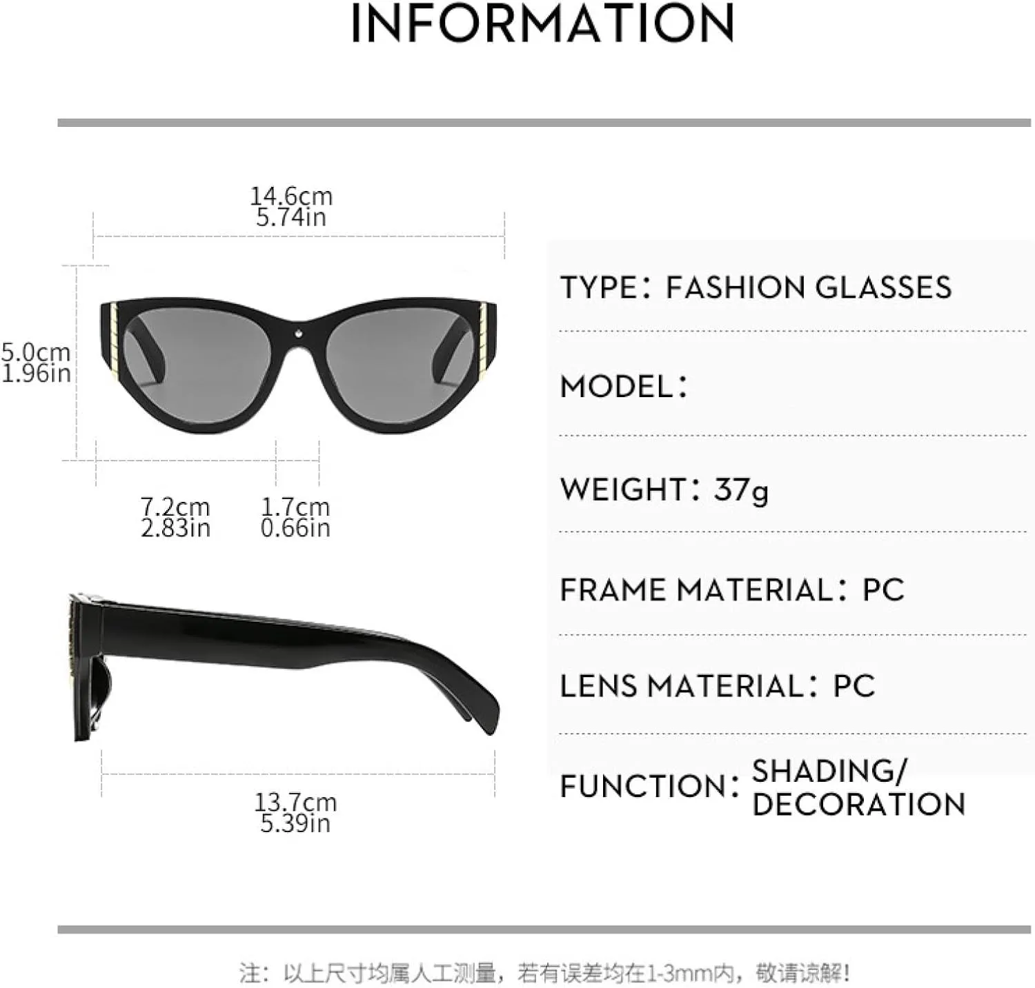 Classic Luxury Big Frame Cat Eye Sunglasses Women Men Trendy Outdoors Street Photography Travel Sun Glasses Uv400