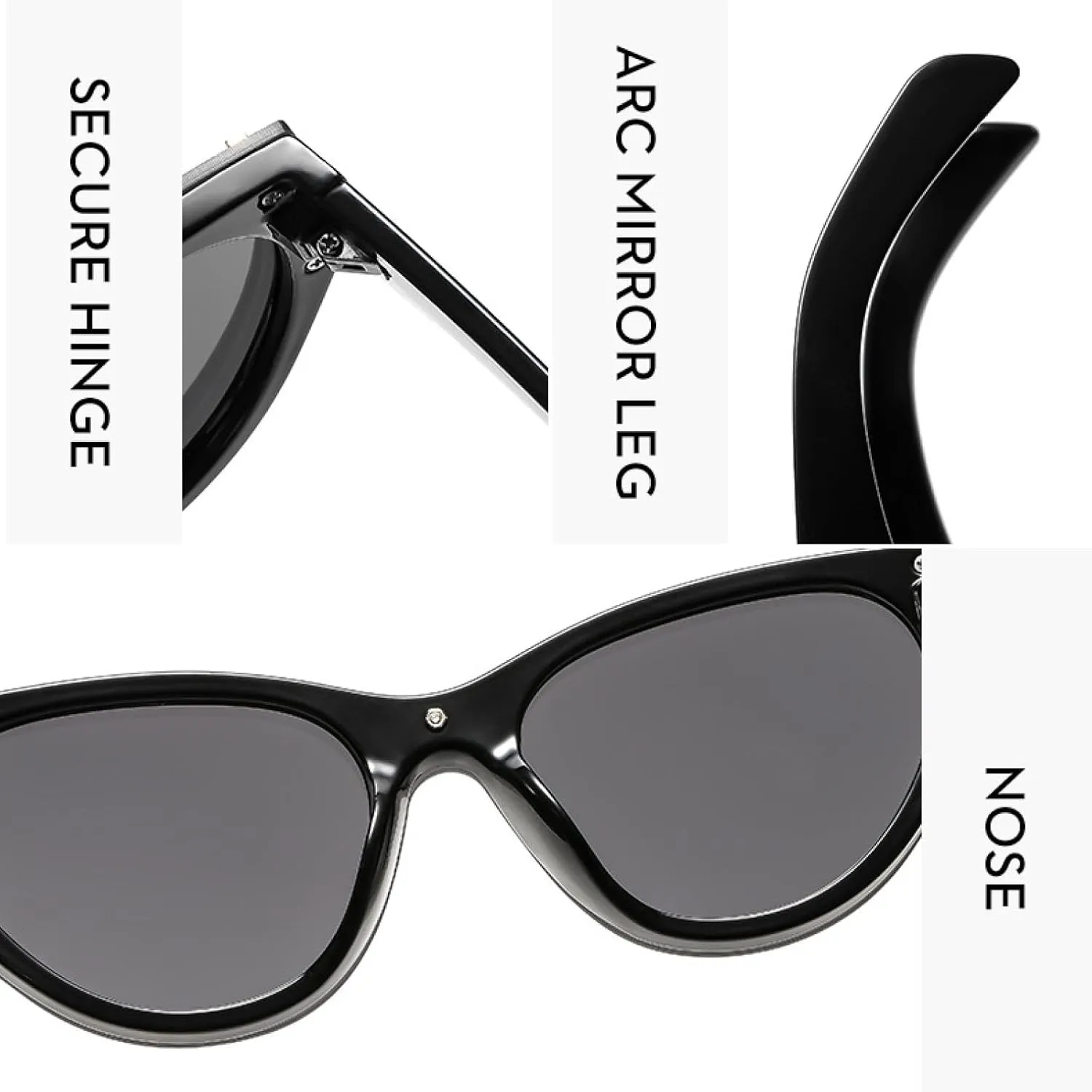 Classic Luxury Big Frame Cat Eye Sunglasses Women Men Trendy Outdoors Street Photography Travel Sun Glasses Uv400