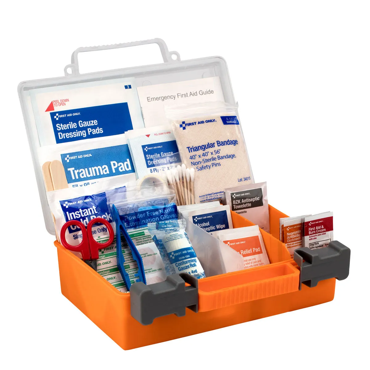 Clear Front Cover 118-piece First Aid Kit, OSHA Compliant