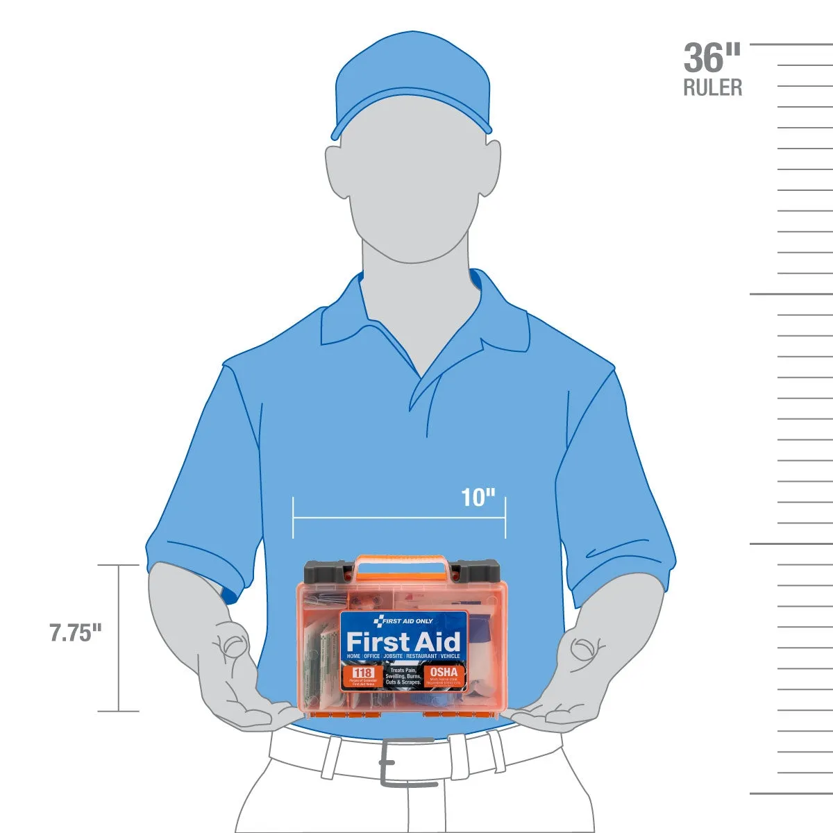 Clear Front Cover 118-piece First Aid Kit, OSHA Compliant