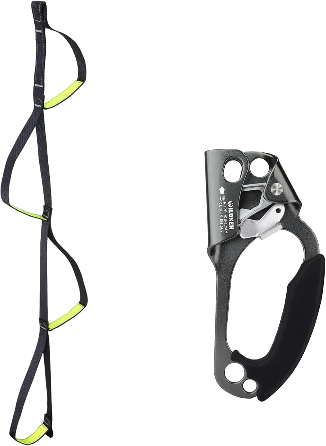 Climbing Aider 4 Step Foot Ascender Loop Climbing Rope Ladder Etrier Aid Tool, Climbing Hand Ascender Outdoor Mountaineering Tree Arborist Climbing Rappelling Equip