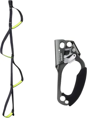 Climbing Aider 4 Step Foot Ascender Loop Climbing Rope Ladder Etrier Aid Tool, Climbing Hand Ascender Outdoor Mountaineering Tree Arborist Climbing Rappelling Equip