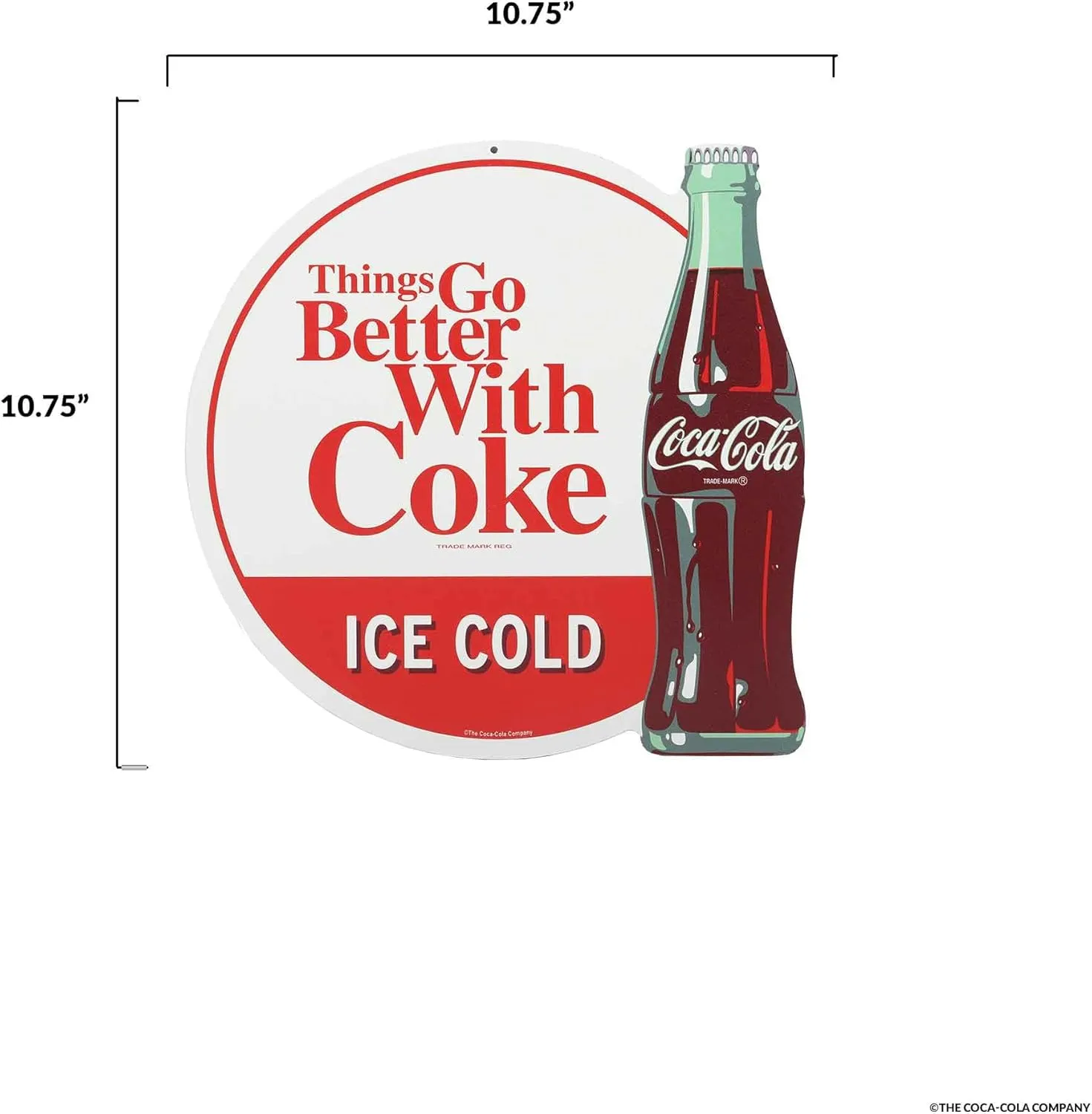 Coca-Cola Things Go Better With Coke Metal Sign - Vintage Coca-Cola Wall Art for Kitchen, Man Cave or Garage