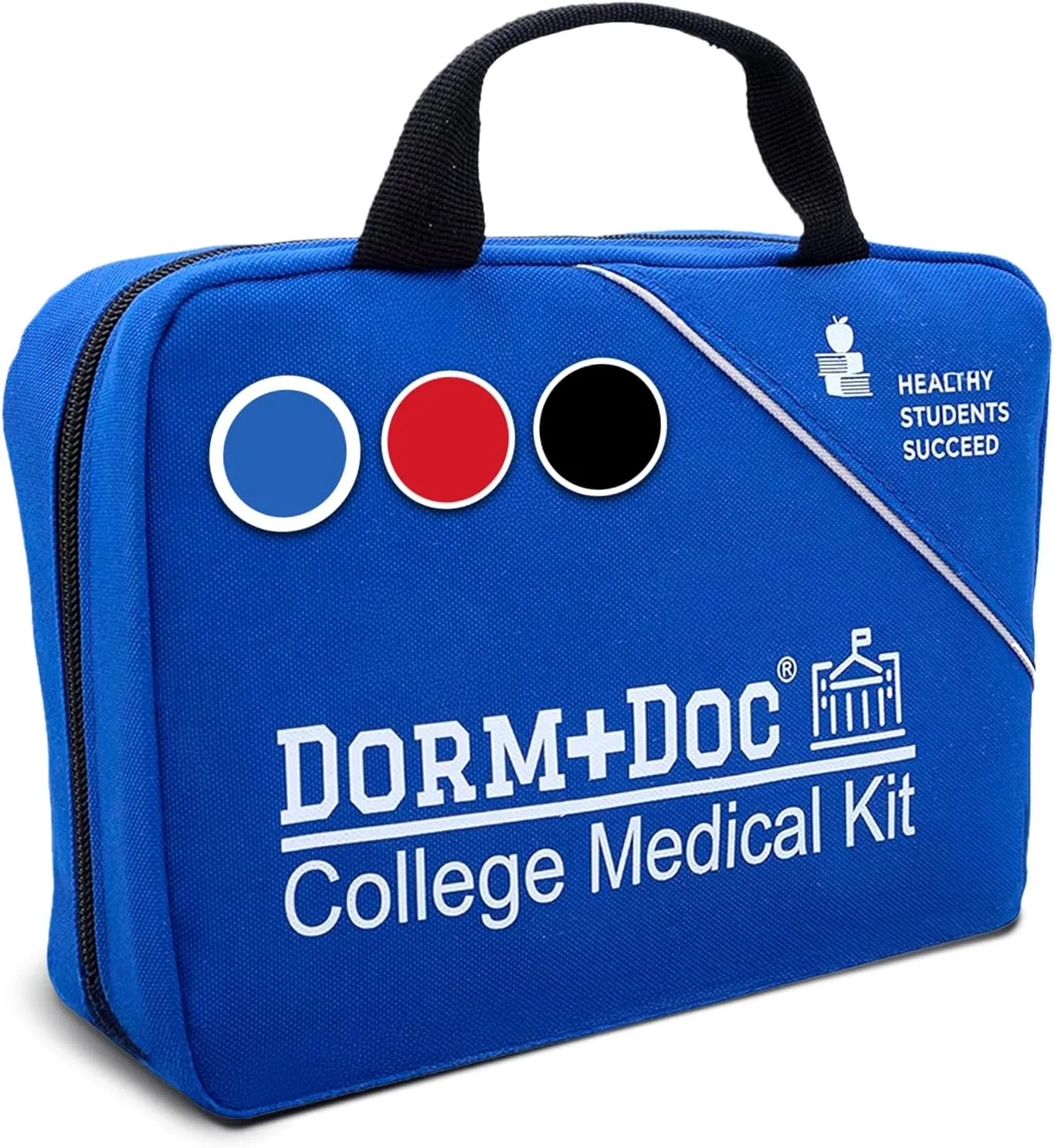 College First Aid Kit – Compact Emergency Medical Kit for Dorm Rooms, School, Sports – with Bandages, OTC Medicines for Relief, Gauze, Quick Care Set – Portable Health Kit - 175 PCS, Blue