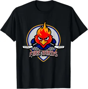 Conceptual Firebirds Ice Hockey Logo Motif American Sports T-Shirt