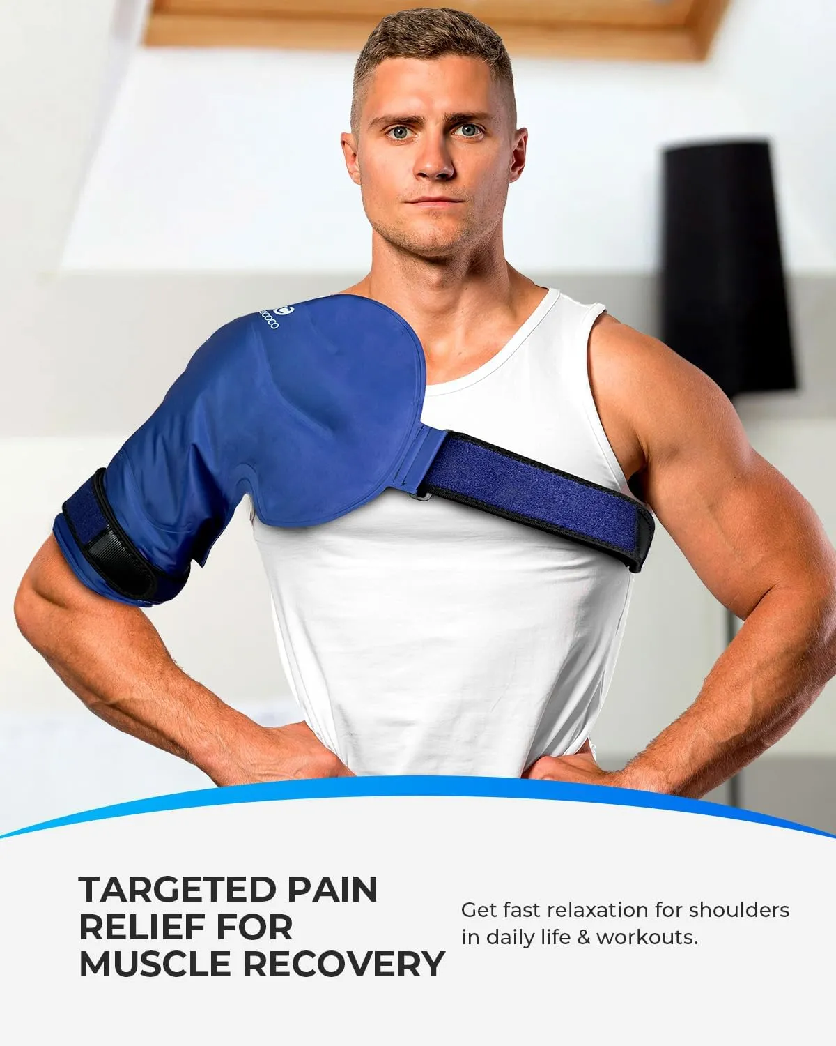CooCoCo Shoulder Ice Pack Rotator Cuff Cold Therapy Wrap, Large Ice Packs for Injuries Reusable Gel, Instant Cold Compression Brace for Shoulder Pain Relief & Tendonitis, Recovery After Surgery