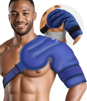 CooCoCo Shoulder Ice Pack Rotator Cuff Cold Therapy Wrap, Large Ice Packs for Injuries Reusable Gel, Instant Cold Compression Brace for Shoulder Pain Relief & Tendonitis, Recovery After Surgery