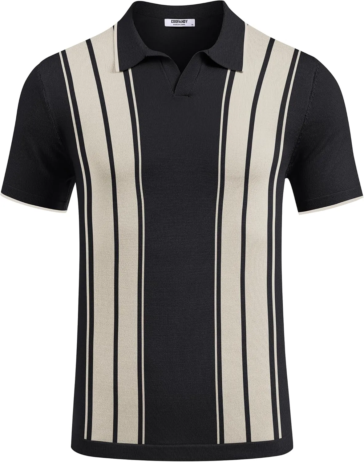 COOFANDY Mens Polo Shirts Short Sleeve Casual Knit Polo Shirt Vintage Golf T Shirts Old Money Tops