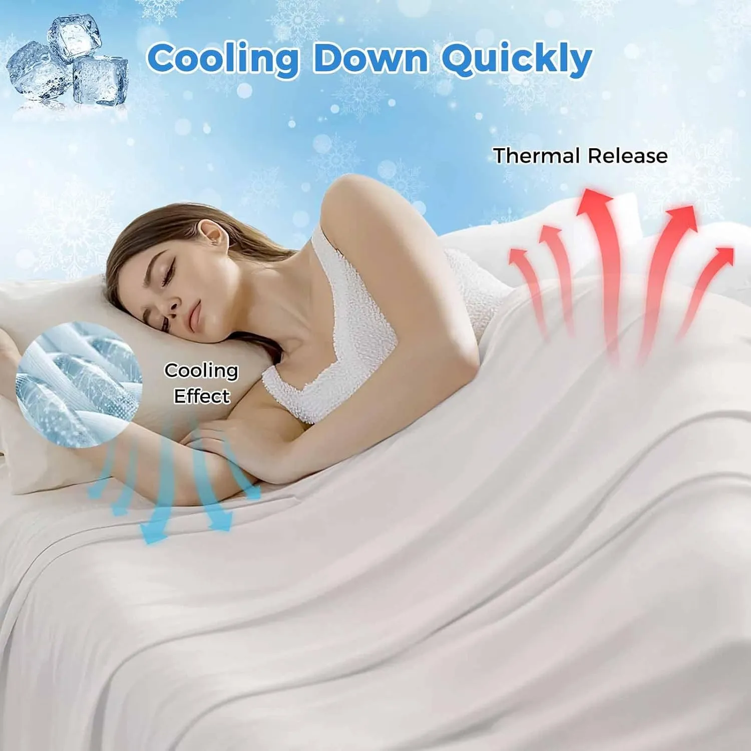 Cooling Blanket 30" x 40" Hand Drawing Abstract Snowy Mountain Ranges Oil Painting Illustration Breathable Summer Blankets Cooling Comforters for Hot Sleepers Throw Blankets for Bed Sofa Couch