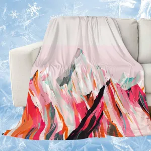 Cooling Blanket 30" x 40" Hand Drawing Abstract Snowy Mountain Ranges Oil Painting Illustration Breathable Summer Blankets Cooling Comforters for Hot Sleepers Throw Blankets for Bed Sofa Couch