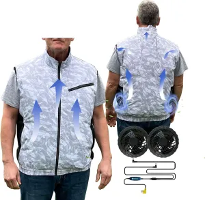 Cooling Vest for Men and Women with Air Conditioning Fans，Water-resistant Surface Lightweight Quick Dry with UV Protection