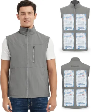 Cooling Vest for Men with 24 Ice Packs Breathable Cold Ice Vest for Hot Weather Summer Outdoor Work Everyday Active