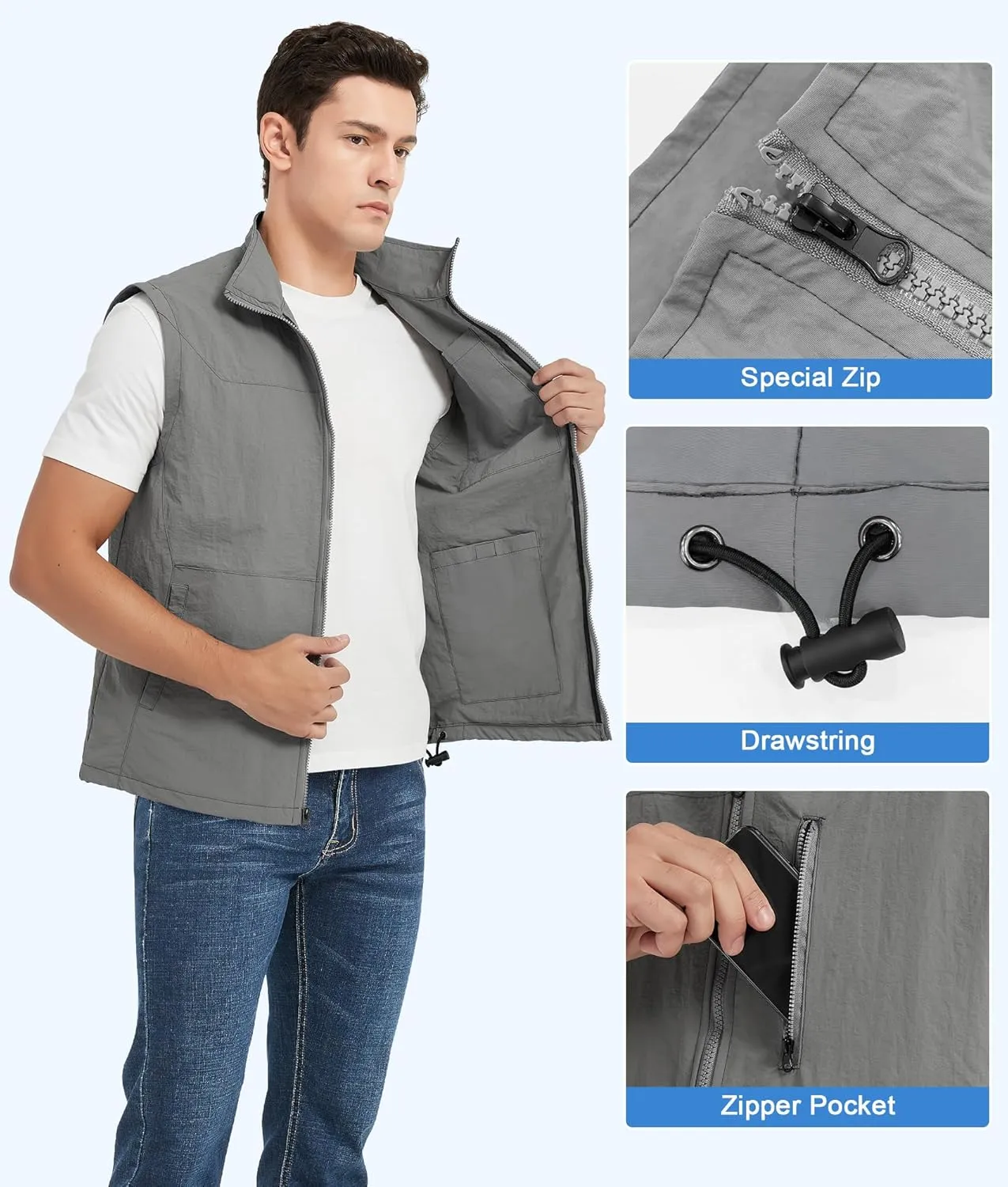 Cooling Vest for Men with 24 Ice Packs Breathable Cold Ice Vest for Hot Weather Summer Outdoor Work Everyday Active