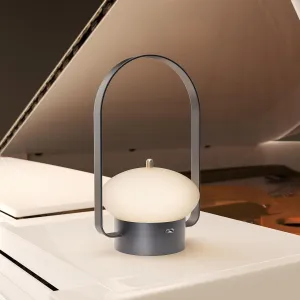 Cordless Lantern Table Lamp LED, Portable Camping Lantern Light Dimmable,Touch Lamp Rechargeable for Bedroom, Outdoor, 3 Color Temperatures, Gray