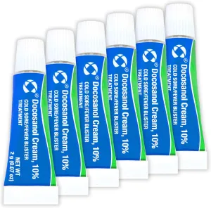 Cosette Cold Sore/Fever Blister Treatment for Face or Lips with Docosanol Cream, 10% - Treatment Cream for Cold Sore/Fever Blister - 0.07 oz Tube (6)