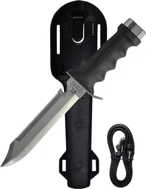 Cressi Long Stainless Steel Diving Knife with Sheat and Leg Straps | Orca: Made in Italy, Black, One Size (RC556000) [Duplicate]