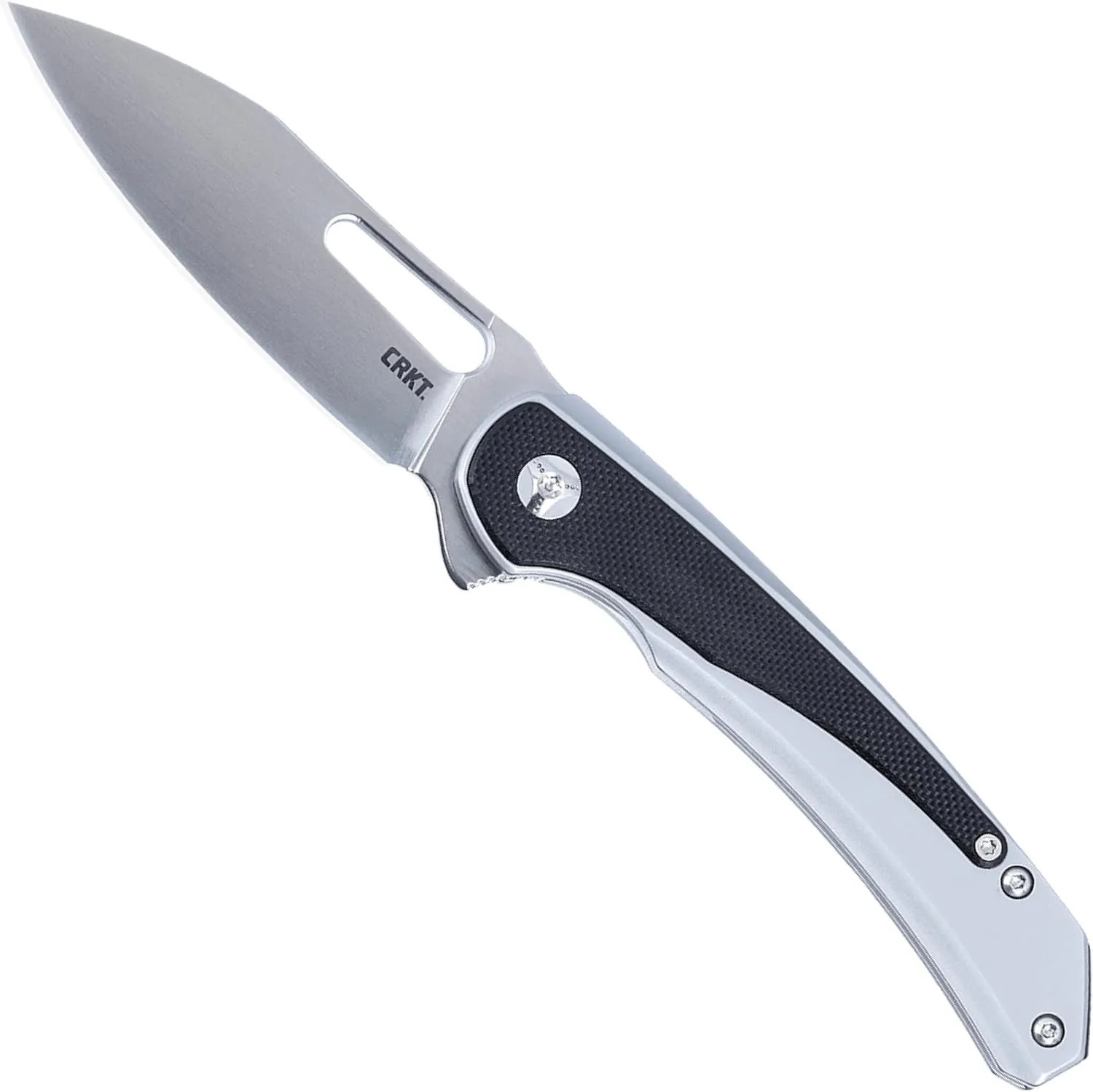 CRKT Padawan Everyday Carry Folding Knife: Wharncliffe with 14C28N Steel Blade, Stainless Steel Handle w/G10 Overlay, Frame Lock, 6075