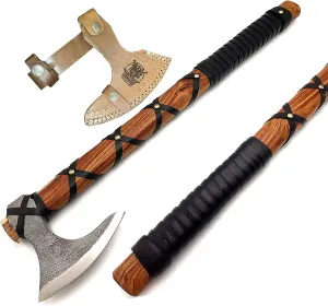 Cuchillo Smith Custom Forged Carbon Steel Viking Axe, Battle Axe, Viking Bearded Axe, Camping Axe, Gift for Him, Best SB122