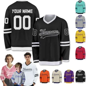 Custom Ice Hockey Jersey Stitched Team Name Number Personalized Practice Hockey Uniform Gift for Fans Men Women Youth Kid