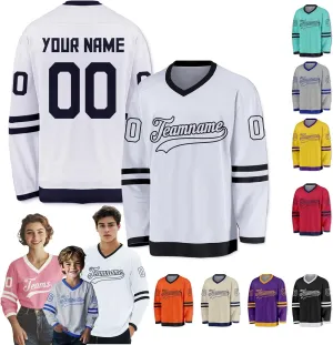 Custom Ice Hockey Jersey Stitched Team Name Number Personalized Practice Hockey Uniform Gift for Fans Men Women Youth Kid
